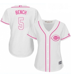 Womens Majestic Cincinnati Reds 5 Johnny Bench Replica White Fashion Cool Base MLB Jersey Womens Majestic Cincinnati Reds 5 Johnny Bench Replica White Fashion Cool Base MLB Jersey