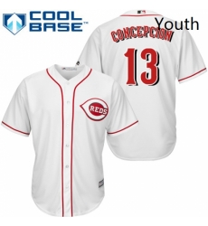 Youth Majestic Cincinnati Reds 13 Dave Concepcion Replica White Home Cool Base MLB Jersey Youth Majestic Cincinnati Reds 13 Dave Concepcion Replica White Home Cool Base MLB Jersey