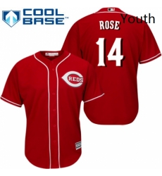 Youth Majestic Cincinnati Reds 14 Pete Rose Replica Red Alternate Cool Base MLB Jersey Youth Majestic Cincinnati Reds 14 Pete Rose Replica Red Alternate Cool Base MLB Jersey
