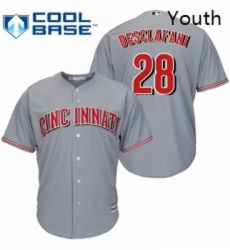 Youth Majestic Cincinnati Reds 28 Anthony DeSclafani Replica Grey Road Cool Base MLB Jersey Youth Majestic Cincinnati Reds 28 Anthony DeSclafani Replica Grey Road Cool Base MLB Jersey