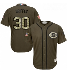 Youth Majestic Cincinnati Reds 30 Ken Griffey Authentic Green Salute to Service MLB Jersey Youth Majestic Cincinnati Reds 30 Ken Griffey Authentic Green Salute to Service MLB Jersey