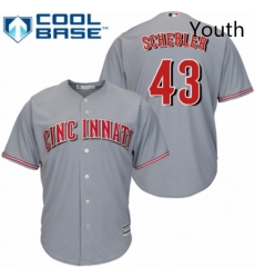 Youth Majestic Cincinnati Reds 43 Scott Schebler Authentic Grey Road Cool Base MLB Jersey Youth Majestic Cincinnati Reds 43 Scott Schebler Authentic Grey Road Cool Base MLB Jersey