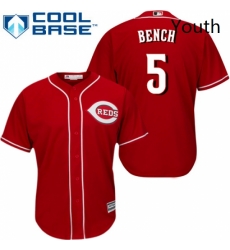 Youth Majestic Cincinnati Reds 5 Johnny Bench Authentic Red Alternate Cool Base MLB Jersey Youth Majestic Cincinnati Reds 5 Johnny Bench Authentic Red Alternate Cool Base MLB Jersey