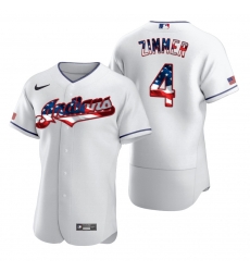 Men Cleveland Indians 4 Bradley Zimmer Men Nike White Fluttering USA Flag Limited Edition Flex Base MLB Jersey Men Cleveland Indians 4 Bradley Zimmer Men Nike White Fluttering USA Flag Limited Edition Flex Base MLB Jersey