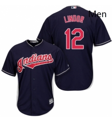 Mens Majestic Cleveland Indians 12 Francisco Lindor Replica Navy Blue Alternate 1 Cool Base MLB Jersey Mens Majestic Cleveland Indians 12 Francisco Lindor Replica Navy Blue Alternate 1 Cool Base MLB Jersey