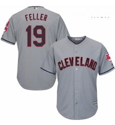 Mens Majestic Cleveland Indians 19 Bob Feller Replica Grey Road Cool Base MLB Jersey Mens Majestic Cleveland Indians 19 Bob Feller Replica Grey Road Cool Base MLB Jersey