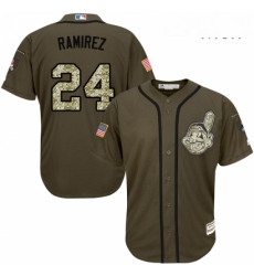 Mens Majestic Cleveland Indians 24 Manny Ramirez Authentic Green Salute to Service MLB Jersey Mens Majestic Cleveland Indians 24 Manny Ramirez Authentic Green Salute to Service MLB Jersey