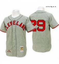 Mens Mitchell and Ness 1948 Cleveland Indians 29 Satchel Paige Authentic Grey Throwback MLB Jersey Mens Mitchell and Ness 1948 Cleveland Indians 29 Satchel Paige Authentic Grey Throwback MLB Jersey