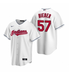 Mens Nike Cleveland Indians 57 Shane Bieber White Home Stitched Baseball Jersey Mens Nike Cleveland Indians 57 Shane Bieber White Home Stitched Baseball Jersey