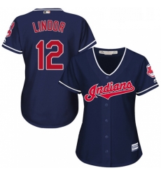 Womens Majestic Cleveland Indians 12 Francisco Lindor Replica Navy Blue Alternate 1 Cool Base MLB Jersey Womens Majestic Cleveland Indians 12 Francisco Lindor Replica Navy Blue Alternate 1 Cool Base MLB Jersey