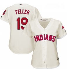 Womens Majestic Cleveland Indians 19 Bob Feller Replica Cream Alternate 2 Cool Base MLB Jersey Womens Majestic Cleveland Indians 19 Bob Feller Replica Cream Alternate 2 Cool Base MLB Jersey