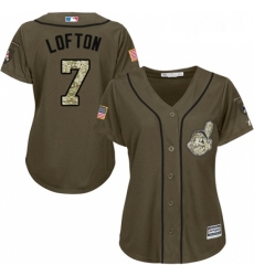 Womens Majestic Cleveland Indians 7 Kenny Lofton Authentic Green Salute to Service MLB Jersey Womens Majestic Cleveland Indians 7 Kenny Lofton Authentic Green Salute to Service MLB Jersey