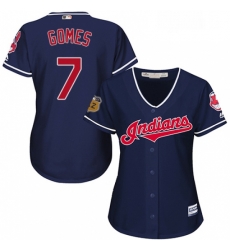 Womens Majestic Cleveland Indians 7 Yan Gomes Authentic Navy Blue Alternate 1 Cool Base MLB Jersey Womens Majestic Cleveland Indians 7 Yan Gomes Authentic Navy Blue Alternate 1 Cool Base MLB Jersey
