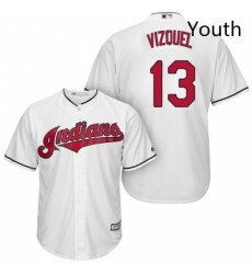Youth Majestic Cleveland Indians 13 Omar Vizquel Authentic White Home Cool Base MLB Jersey Youth Majestic Cleveland Indians 13 Omar Vizquel Authentic White Home Cool Base MLB Jersey