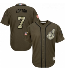 Youth Majestic Cleveland Indians 7 Kenny Lofton Replica Green Salute to Service MLB Jersey Youth Majestic Cleveland Indians 7 Kenny Lofton Replica Green Salute to Service MLB Jersey