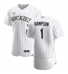 Men Colorado Rockies 1 Garrett Hampson Men Nike White Home 2020 Flex Base Player MLB Jersey Men Colorado Rockies 1 Garrett Hampson Men Nike White Home 2020 Flex Base Player MLB Jersey