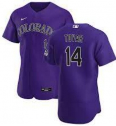 Men Colorado Rockies #14 Ezequiel Tovar Purple Flex Base Stitched MLB Jerseys Men Colorado Rockies #14 Ezequiel Tovar Purple Flex Base Stitched MLB Jerseys