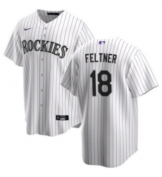 Men Colorado Rockies 18 Ryan Feltner White Stitched Baseball Jersey Men Colorado Rockies 18 Ryan Feltner White Stitched Baseball Jersey