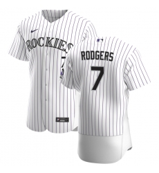 Men Colorado Rockies 7 Brendan Rodgers Men Nike White Home 2020 Flex Base Player MLB Jersey Men Colorado Rockies 7 Brendan Rodgers Men Nike White Home 2020 Flex Base Player MLB Jersey