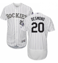 Mens Majestic Colorado Rockies 20 Ian Desmond White Flexbase Authentic Collection MLB Jersey Mens Majestic Colorado Rockies 20 Ian Desmond White Flexbase Authentic Collection MLB Jersey