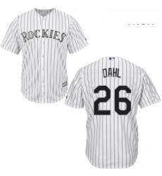 Mens Majestic Colorado Rockies 26 David Dahl Replica White Home Cool Base MLB Jersey Mens Majestic Colorado Rockies 26 David Dahl Replica White Home Cool Base MLB Jersey