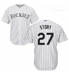 Mens Majestic Colorado Rockies 27 Trevor Story Replica White Home Cool Base MLB Jersey Mens Majestic Colorado Rockies 27 Trevor Story Replica White Home Cool Base MLB Jersey