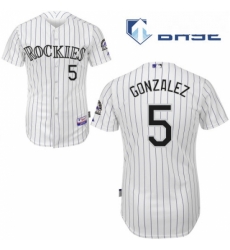 Mens Majestic Colorado Rockies 5 Carlos Gonzalez Replica White Home Cool Base MLB Jersey Mens Majestic Colorado Rockies 5 Carlos Gonzalez Replica White Home Cool Base MLB Jersey