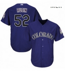 Mens Majestic Colorado Rockies 52 Chris Rusin Replica Purple Alternate 1 Cool Base MLB Jersey Mens Majestic Colorado Rockies 52 Chris Rusin Replica Purple Alternate 1 Cool Base MLB Jersey