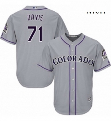 Mens Majestic Colorado Rockies 71 Wade Davis Replica Grey Road Cool Base MLB Jersey Mens Majestic Colorado Rockies 71 Wade Davis Replica Grey Road Cool Base MLB Jersey