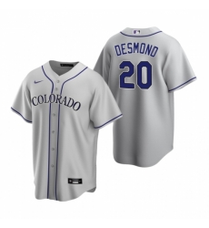Mens Nike Colorado Rockies 20 Ian Desmond Gray Road Stitched Baseball Jerse Mens Nike Colorado Rockies 20 Ian Desmond Gray Road Stitched Baseball Jerse