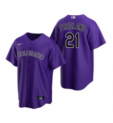 Mens Nike Colorado Rockies 21 Kyle Freeland Purple Alternate Stitched Baseball Jersey Mens Nike Colorado Rockies 21 Kyle Freeland Purple Alternate Stitched Baseball Jersey