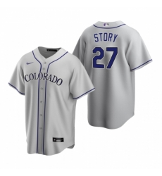 Mens Nike Colorado Rockies 27 Trevor Story Gray Road Stitched Baseball Jerse Mens Nike Colorado Rockies 27 Trevor Story Gray Road Stitched Baseball Jerse
