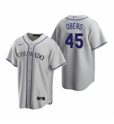 Mens Nike Colorado Rockies 45 Scott Oberg Gray Road Stitched Baseball Jersey Mens Nike Colorado Rockies 45 Scott Oberg Gray Road Stitched Baseball Jersey