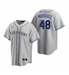 Mens Nike Colorado Rockies 48 German Marquez Gray Road Stitched Baseball Jersey Mens Nike Colorado Rockies 48 German Marquez Gray Road Stitched Baseball Jersey