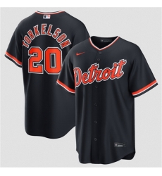 Men Detroit Tigers  20 Spencer Torkelson Navy Alternate Stitched Baseball Jersey