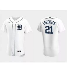 Men Detroit Tigers 21 Michael Lorenzen White Flex Base Stitched Jersey Men Detroit Tigers 21 Michael Lorenzen White Flex Base Stitched Jersey
