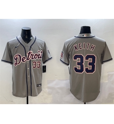 Men Detroit Tigers 33 Colt Keith Grey Cool Base Stitched Baseball Jersey Men Detroit Tigers 33 Colt Keith Grey Cool Base Stitched Baseball Jersey