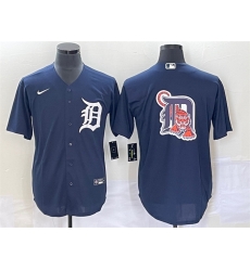 Men Detroit Tigers Navy Team Big Logo Cool Base Stitched Jersey Men Detroit Tigers Navy Team Big Logo Cool Base Stitched Jersey