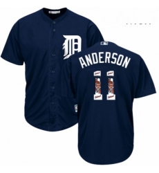 Mens Majestic Detroit Tigers 11 Sparky Anderson Authentic Navy Blue Team Logo Fashion Cool Base MLB Jersey Mens Majestic Detroit Tigers 11 Sparky Anderson Authentic Navy Blue Team Logo Fashion Cool Base MLB Jersey