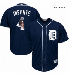 Mens Majestic Detroit Tigers 4 Omar Infante Authentic Navy Blue Team Logo Fashion Cool Base MLB Jersey Mens Majestic Detroit Tigers 4 Omar Infante Authentic Navy Blue Team Logo Fashion Cool Base MLB Jersey
