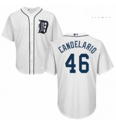 Mens Majestic Detroit Tigers 46 Jeimer Candelario Replica White Home Cool Base MLB Jersey Mens Majestic Detroit Tigers 46 Jeimer Candelario Replica White Home Cool Base MLB Jersey