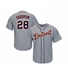 Youth Detroit Tigers 28 Niko Goodrum Replica Grey Road Cool Base Baseball Jersey Youth Detroit Tigers 28 Niko Goodrum Replica Grey Road Cool Base Baseball Jersey