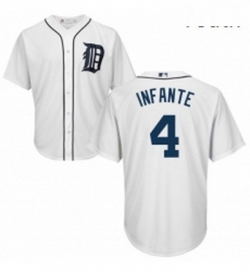 Youth Majestic Detroit Tigers 4 Omar Infante Authentic White Home Cool Base MLB Jersey Youth Majestic Detroit Tigers 4 Omar Infante Authentic White Home Cool Base MLB Jersey