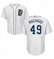 Youth Majestic Detroit Tigers 49 Dixon Machado Authentic White Home Cool Base MLB Jersey Youth Majestic Detroit Tigers 49 Dixon Machado Authentic White Home Cool Base MLB Jersey