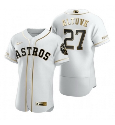 Houston Astros 27 Jose Altuve White Nike Mens Authentic Golden Edition MLB Jersey Houston Astros 27 Jose Altuve White Nike Mens Authentic Golden Edition MLB Jersey
