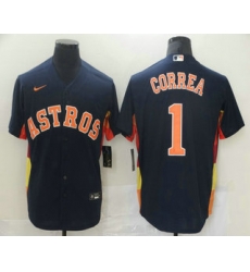 Men Houston Astros 1 Carlos Correa Navy Blue Stitched MLB Cool Base Nike Jersey Men Houston Astros 1 Carlos Correa Navy Blue Stitched MLB Cool Base Nike Jersey
