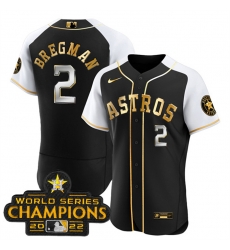 Men Houston Astros 2 Alex Bregman 2023 Black Gold Alternate Flex Base Stitched Baseball Jersey Men Houston Astros 2 Alex Bregman 2023 Black Gold Alternate Flex Base Stitched Baseball Jersey