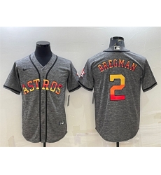 Men Houston Astros 2 Alex Bregman Grey Cool Base Stitched Baseball Jersey Men Houston Astros 2 Alex Bregman Grey Cool Base Stitched Baseball Jersey