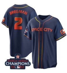 Men Houston Astros 2 Alex Bregman Navy 2022 World Series Champions City Connect Stitched Baseball Jersey Men Houston Astros 2 Alex Bregman Navy 2022 World Series Champions City Connect Stitched Baseball Jersey