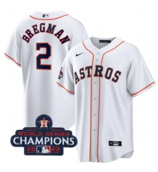 Men Houston Astros 2 Alex Bregman White 2022 World Series Champions Home Stitched Baseball Jersey Men Houston Astros 2 Alex Bregman White 2022 World Series Champions Home Stitched Baseball Jersey